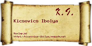 Kicsovics Ibolya névjegykártya